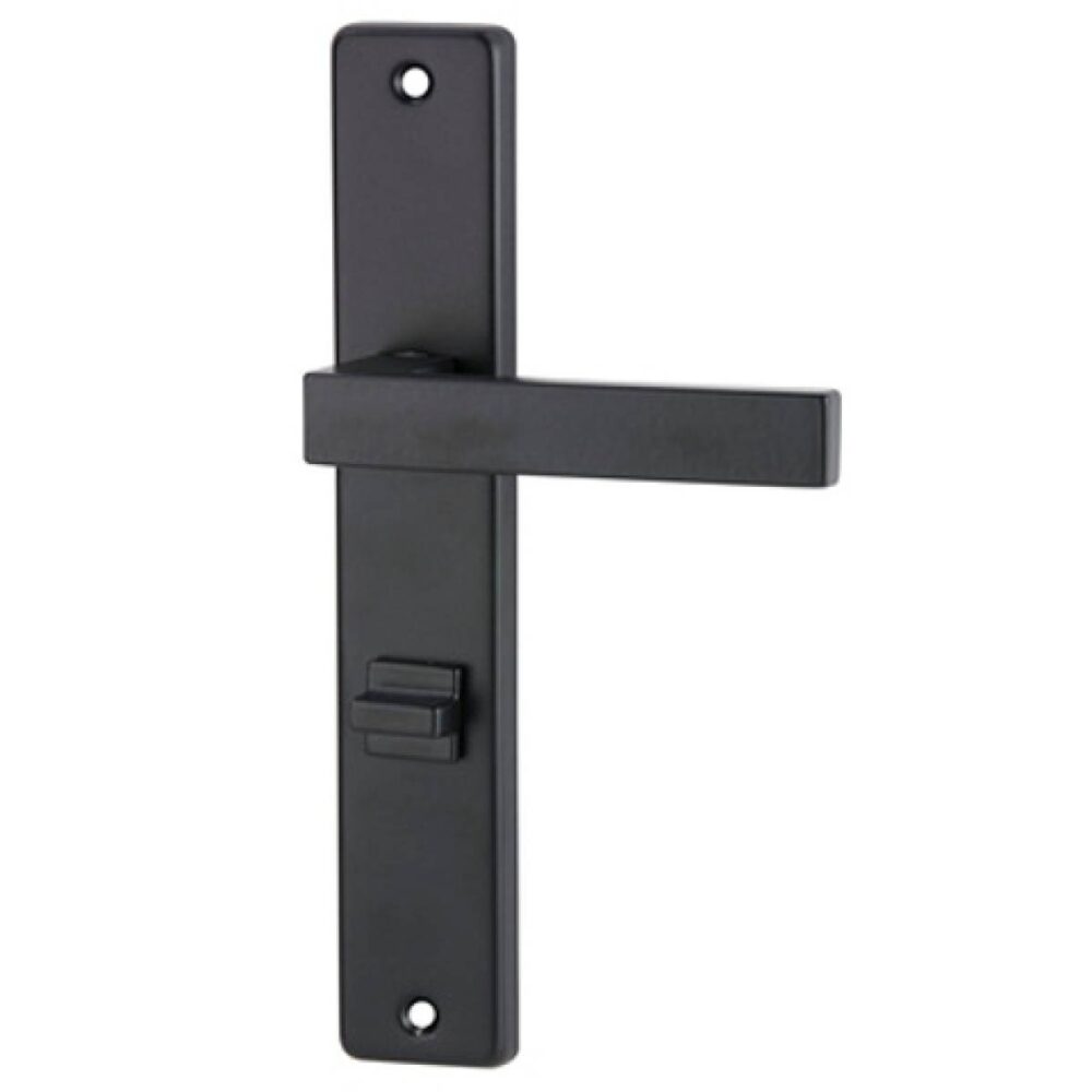 Klamka ECONO-Q na szyldzie 72mm czarny malowany WC prawy