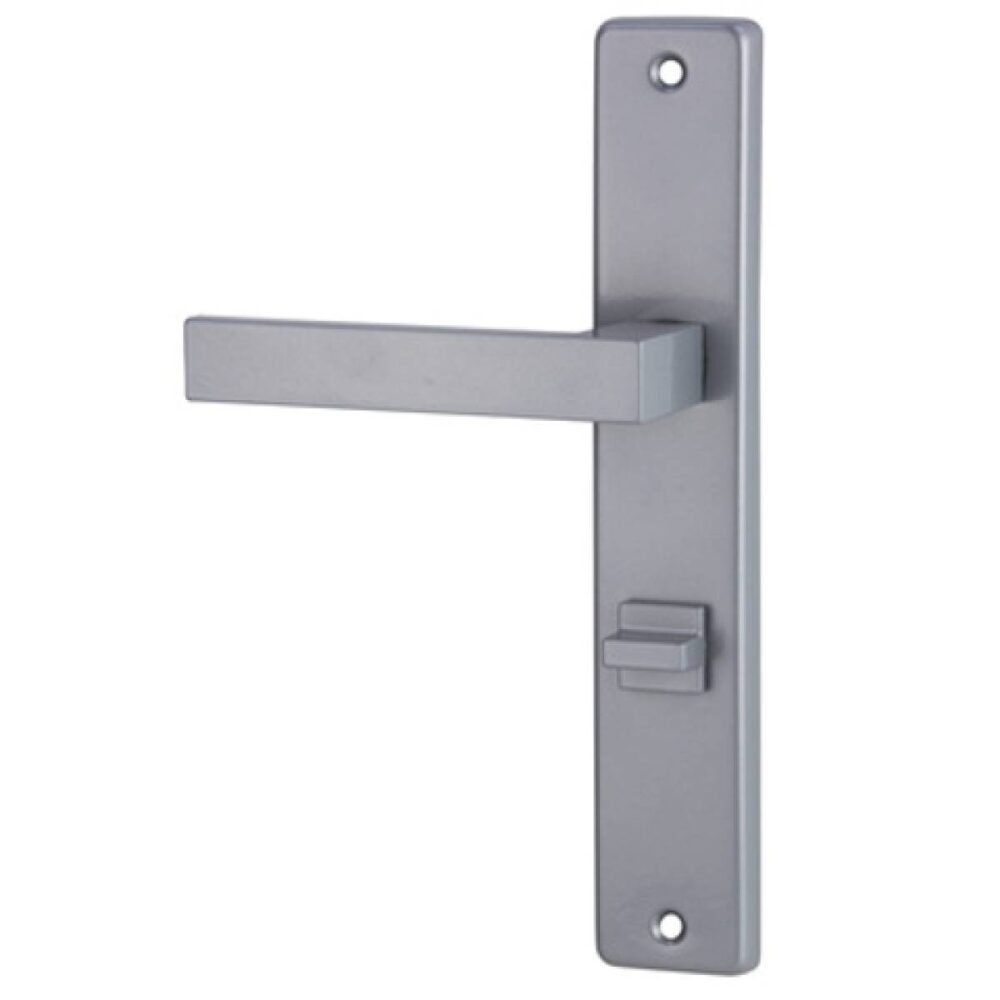 Klamka ECONO-Q na szyldzie 72mm srebrny malowany WC lewy