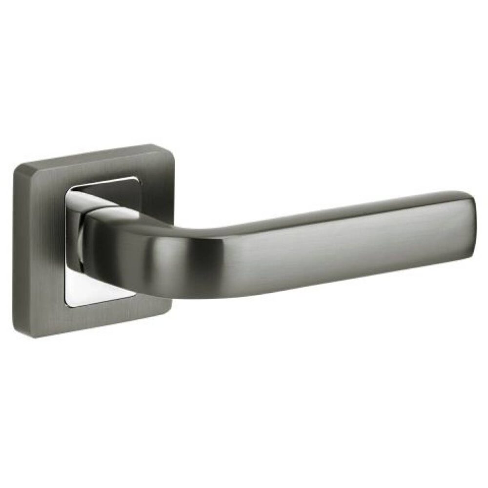 Klamka Entra na rozecie kwadratowej R62 antracyt/chrom