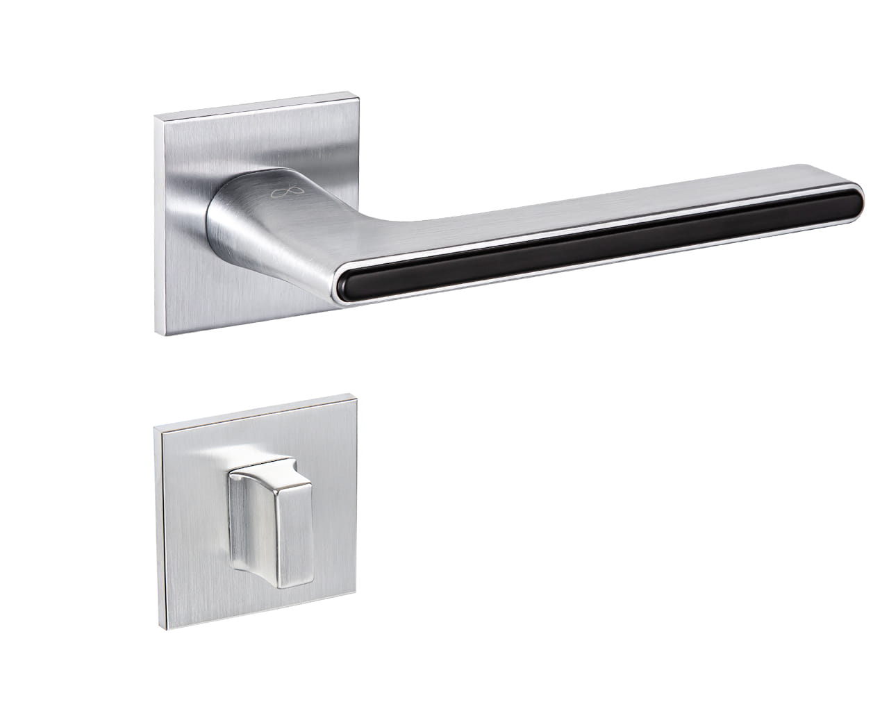 Klamka Ferrara KFRA S M700/B00 na szyldzie kwadratowym chrom-mat/czarny
