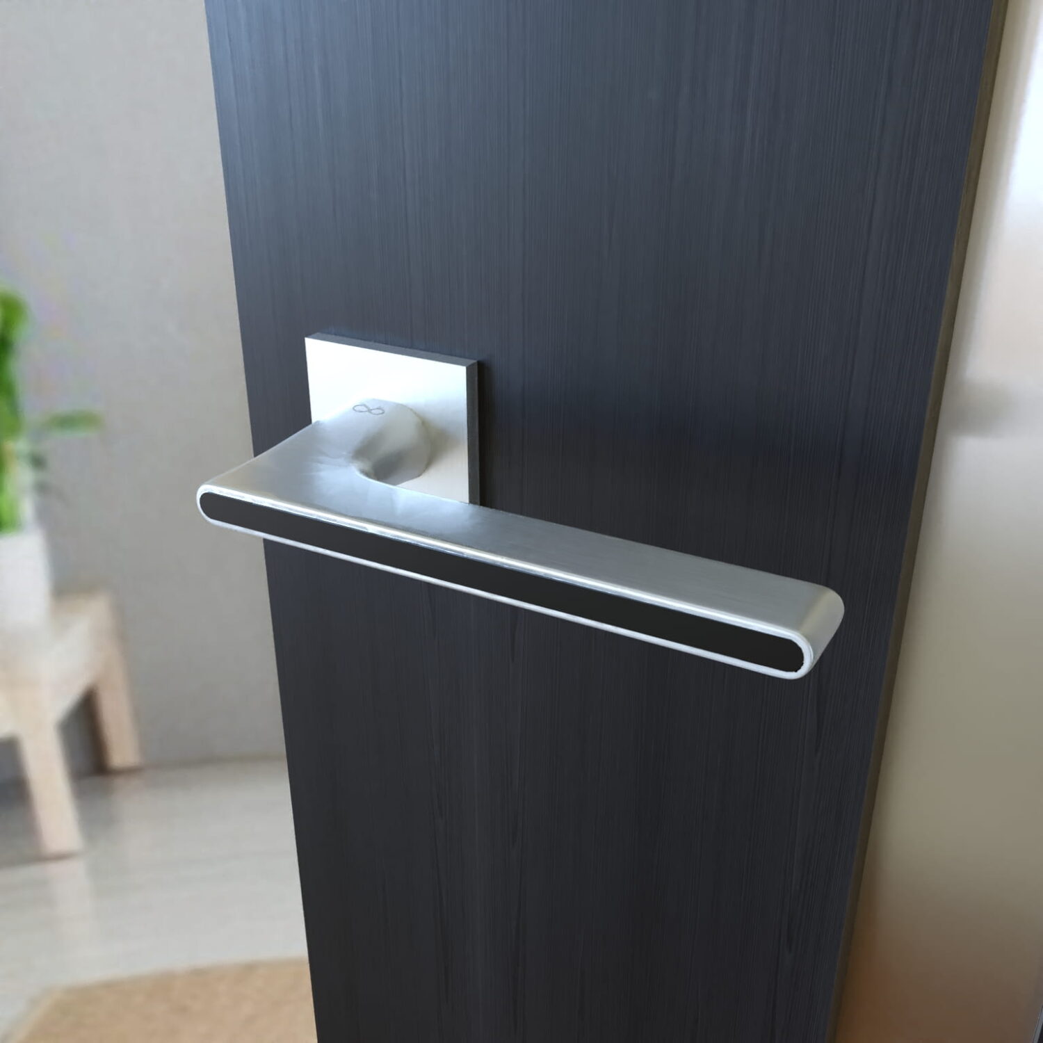 Klamka Ferrara KFRA S M700/B00 na szyldzie kwadratowym chrom-mat/czarny