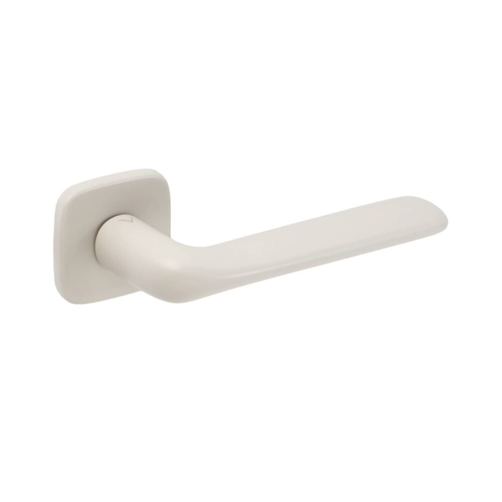 Klamka Flat na rozecie kwadratowej zaoblonej R82F ivory