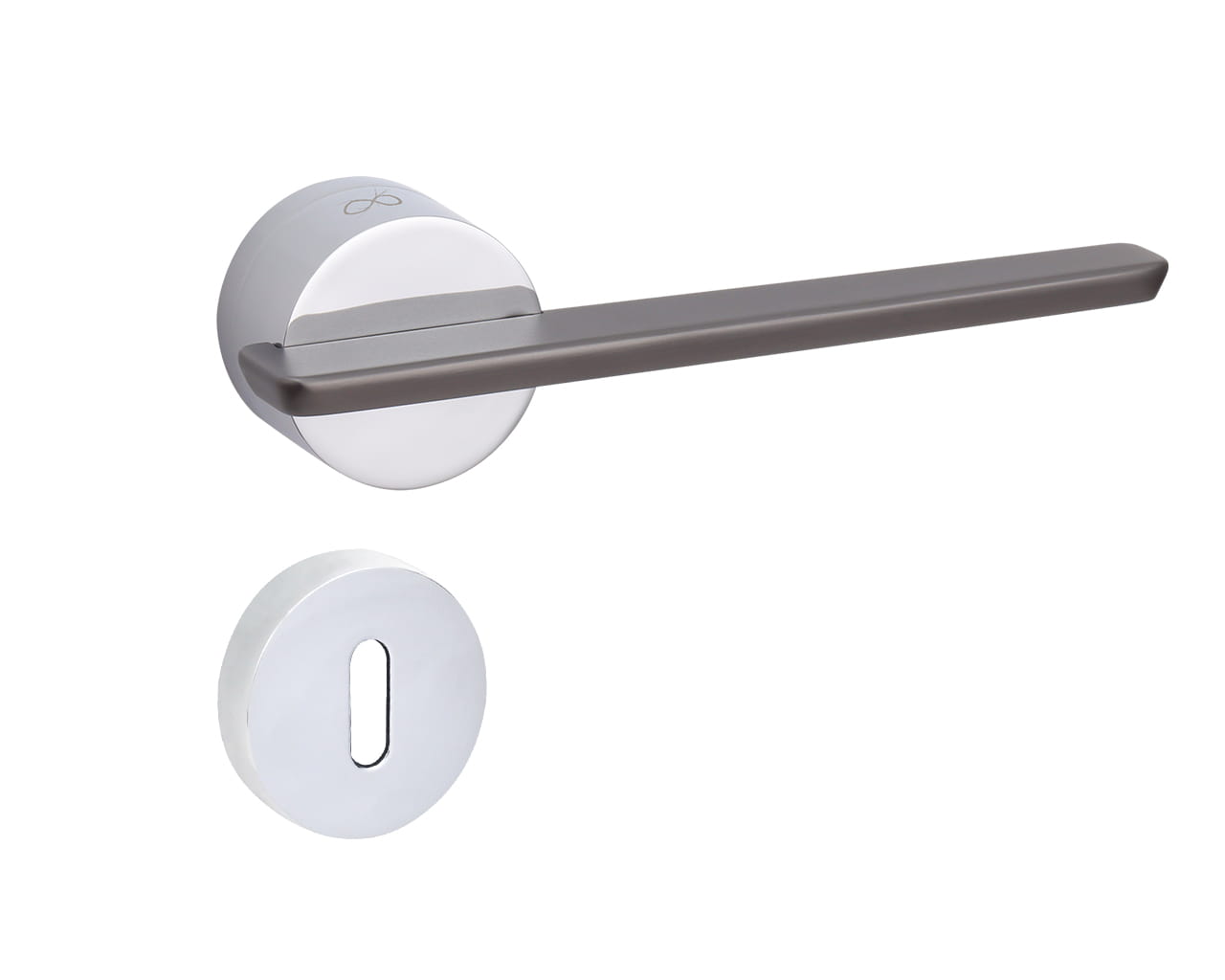 Klamka Gemello KGML 700/200 na szyldzie okrągłym chrom/tytan CP/SBN