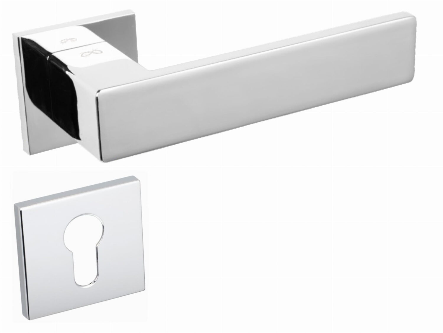 Klamka Imperia KIMP 700/CP na szyldzie kwadratowym chrom/CP