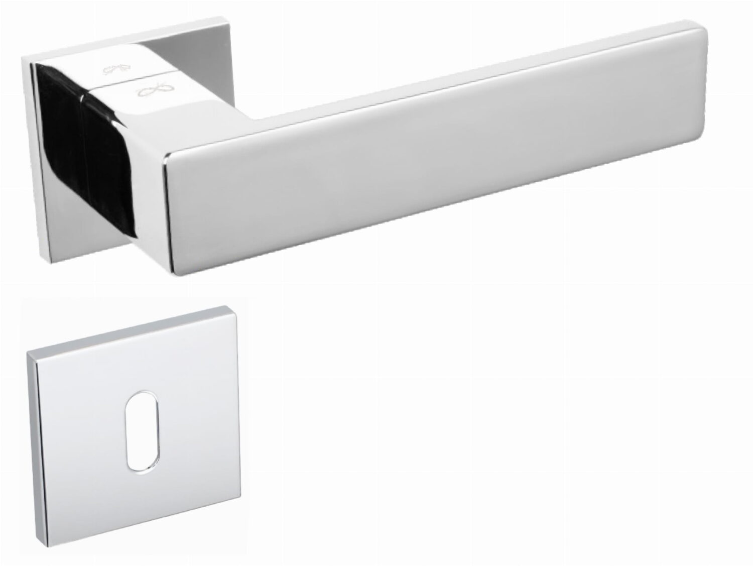 Klamka Imperia KIMP 700/CP na szyldzie kwadratowym chrom/CP