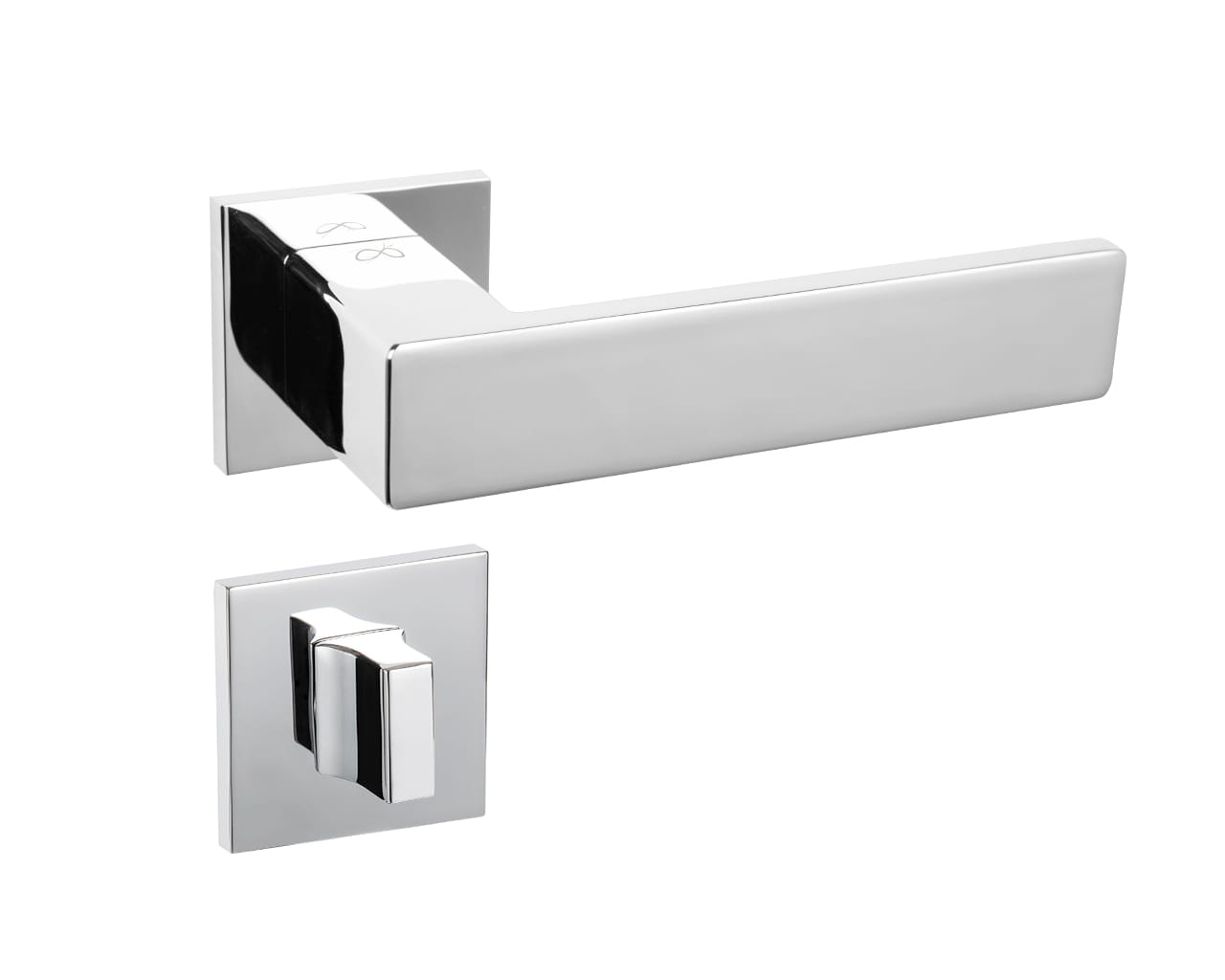 Klamka Imperia KIMP S 700 na szyldzie kwadratowym chrom