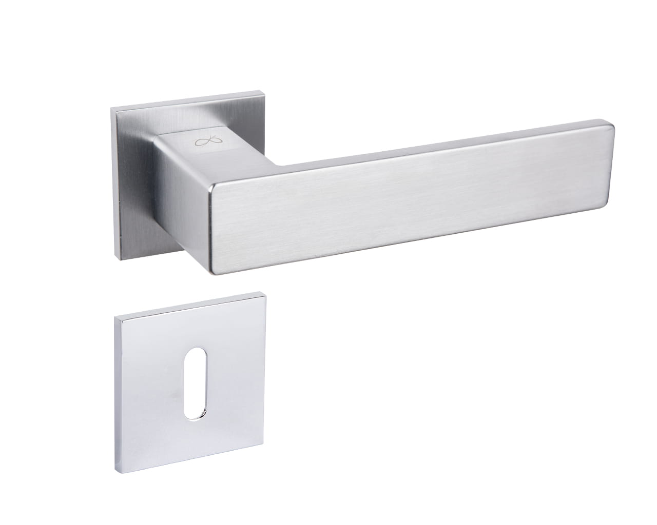 Klamka Imperia KIMP S M700 na szyldzie kwadratowym chrom mat