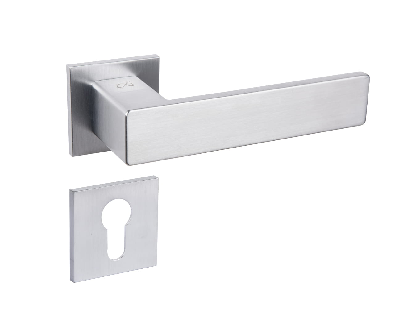Klamka Imperia KIMP S M700 na szyldzie kwadratowym chrom mat