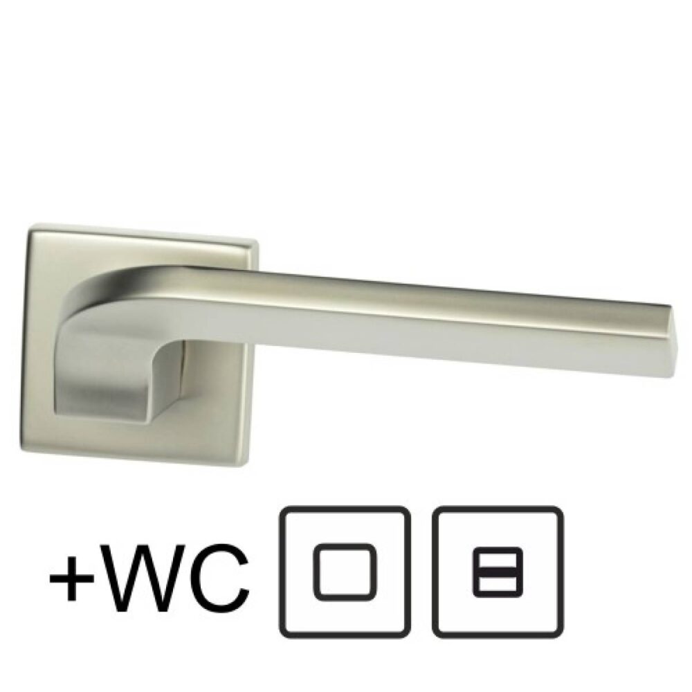 Klamka Joy 02 Vis na rozecie kwadratowej R35V nikiel lekko satynowany WC
