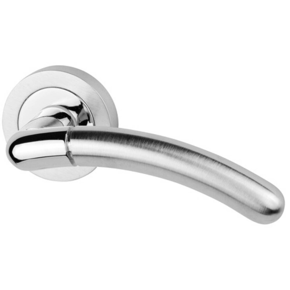 Klamka Kamilla na rozecie okrągłej R1 chrom/chrom-satyna