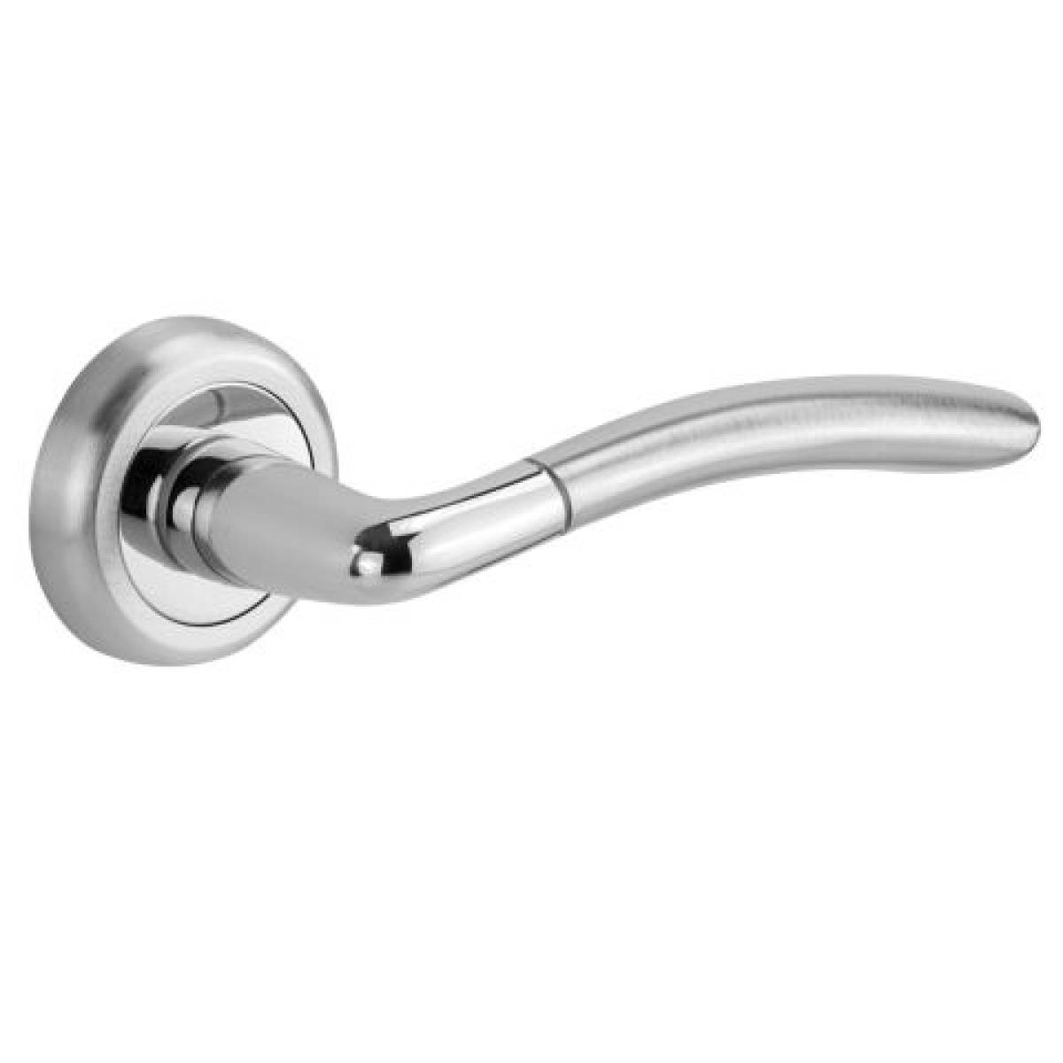 Klamka Lady na rozecie okrągłej R2 chrom/chrom-satyna
