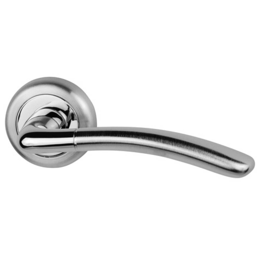 Klamka Lady na rozecie okrągłej R2 chrom/chrom-satyna