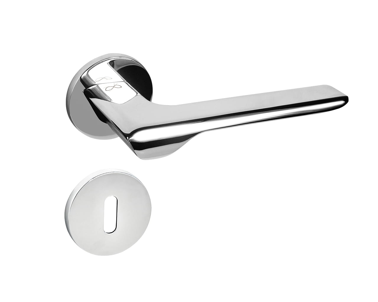 Klamka Linea KLIN S O 700 na szyldzie okrągłym chrom