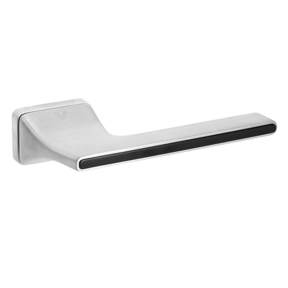 Klamka Luca Insert na rozecie prostokątnej R71 chrom szczotkowany/czarny