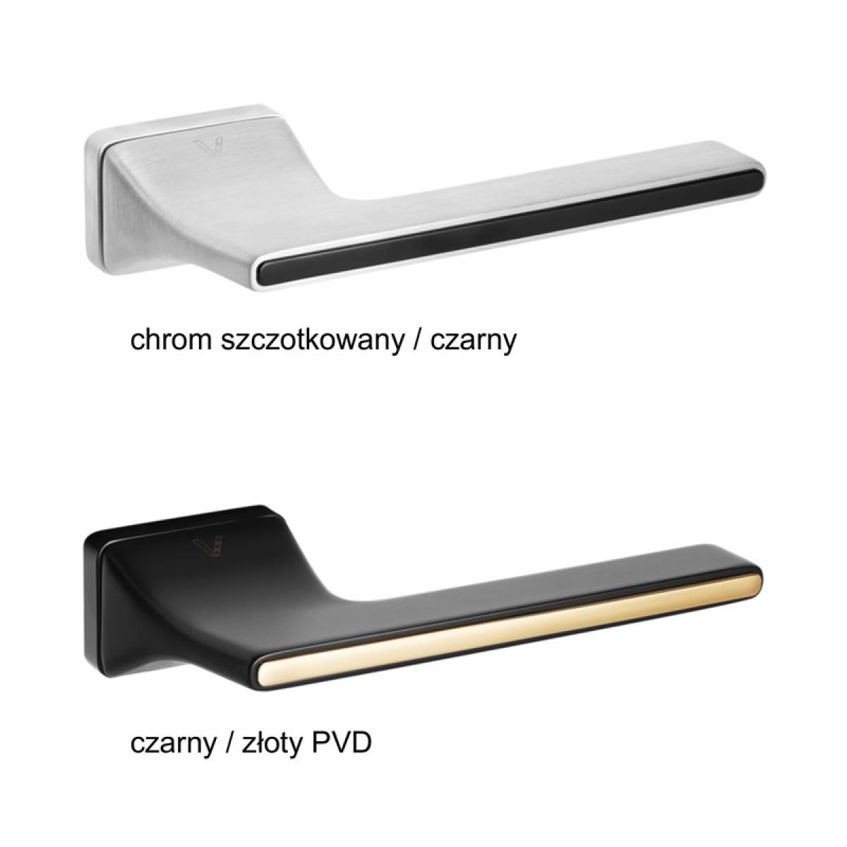 Klamka Luca Insert na rozecie prostokątnej R71 czarny/złoty