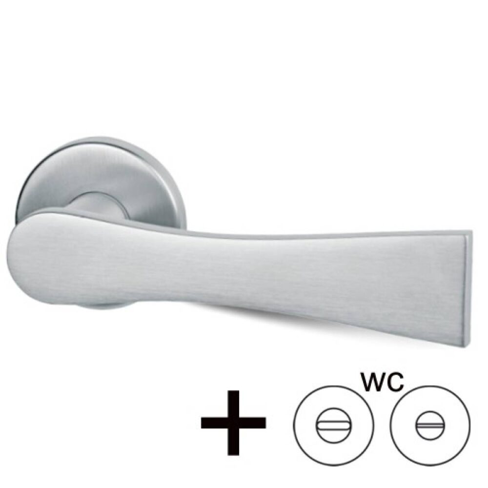 Klamka Nice Vis na rozecie okrągłej R37V chrom-satyna WC