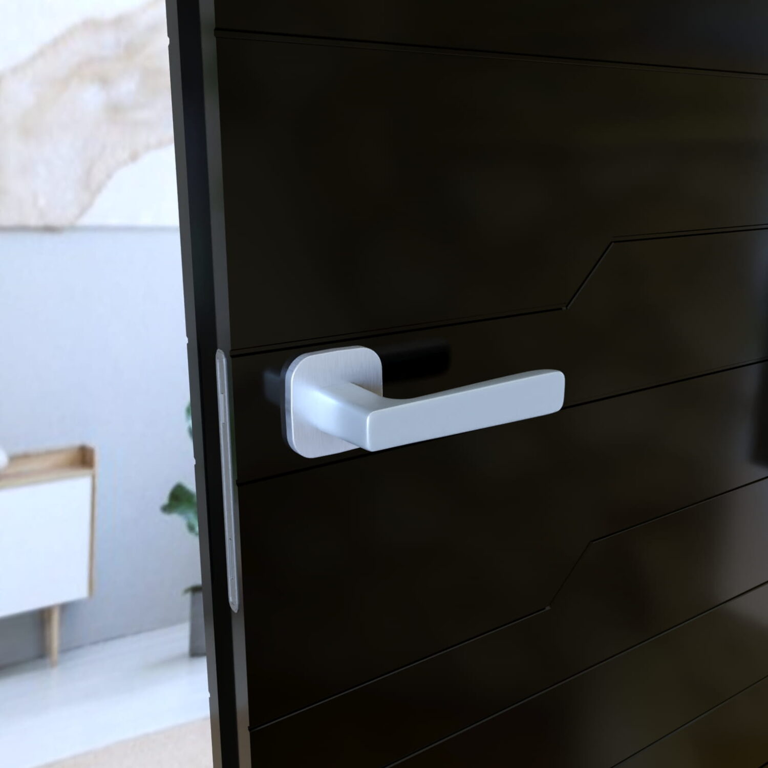 Klamka Parma KPR QO M700 na rozecie kwadratowo-owalnej chrom-mat