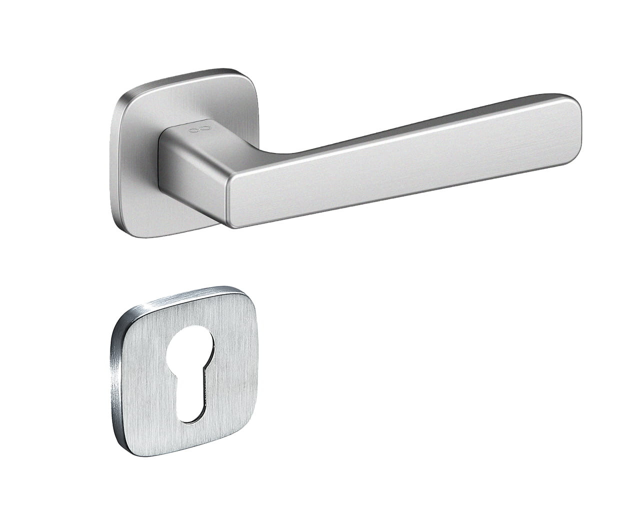 Klamka Parma KPR QO M700 na rozecie kwadratowo-owalnej chrom-mat