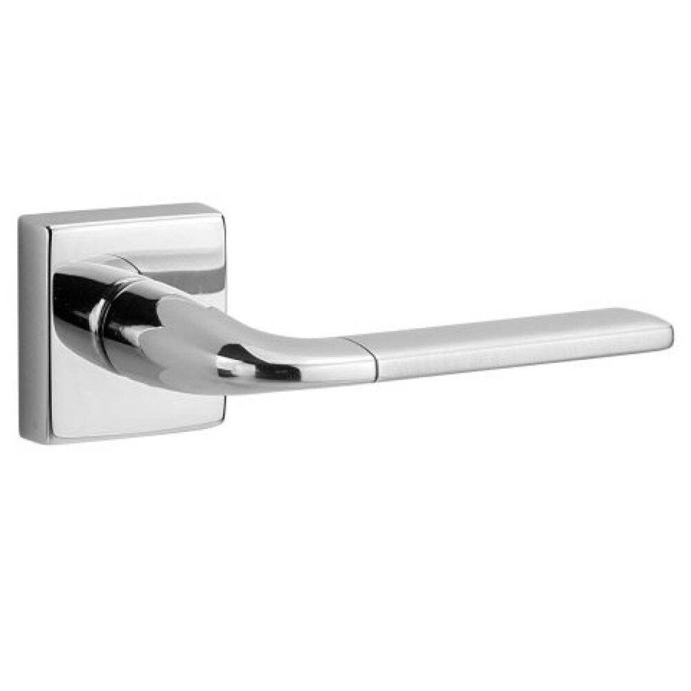 Klamka PetraQ Bic na rozecie kwadratowej R65 chrom/chrom-satyna