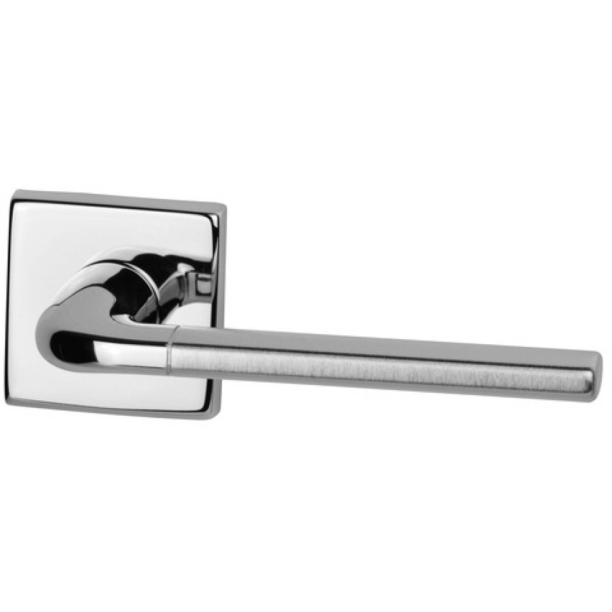 Klamka PetraQ Bic na rozecie kwadratowej R65 chrom/chrom-satyna