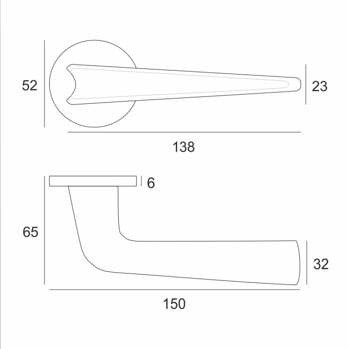 Klamka Radius Fit na rozecie okrągłej R68F chrom-satyna