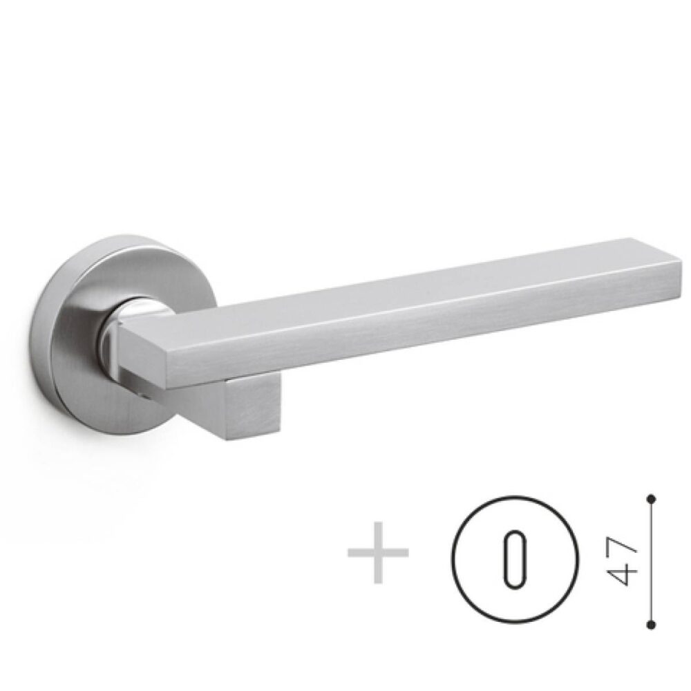 Klamka Space na rozecie okrągłej R16 chrom-satyna klucz