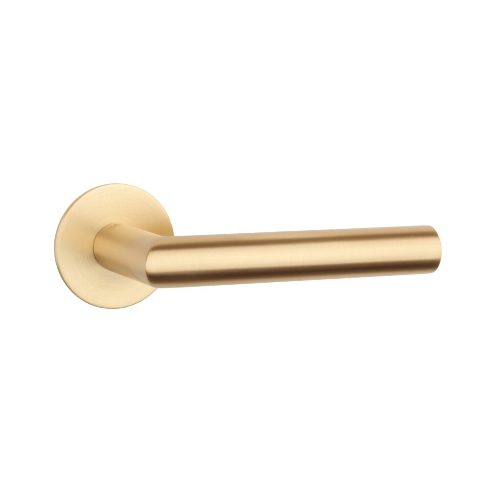Klamka Sterk Oval 1750 na rozecie okrągłej R Ultra Slim 3 mm, złoty matowy