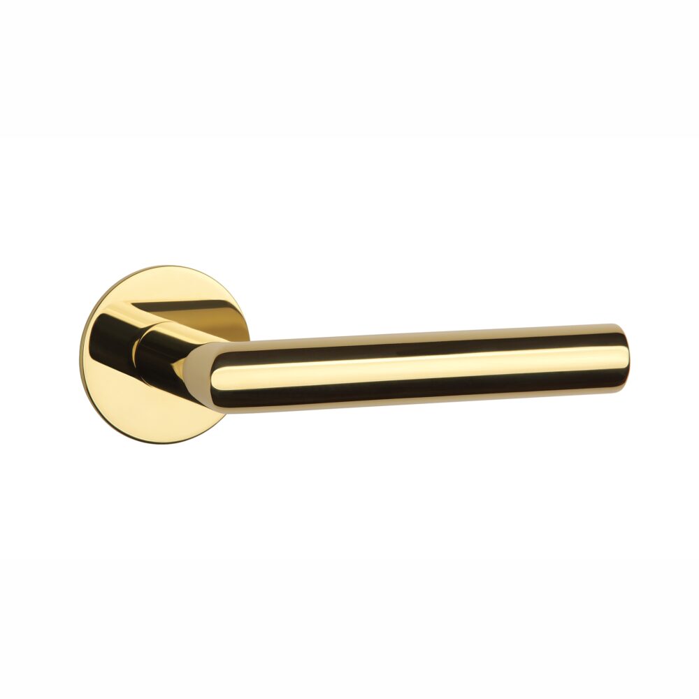 Klamka Sterk Oval 1750 na rozecie okrągłej R Ultra Slim 3 mm, złoty polerowany pvd