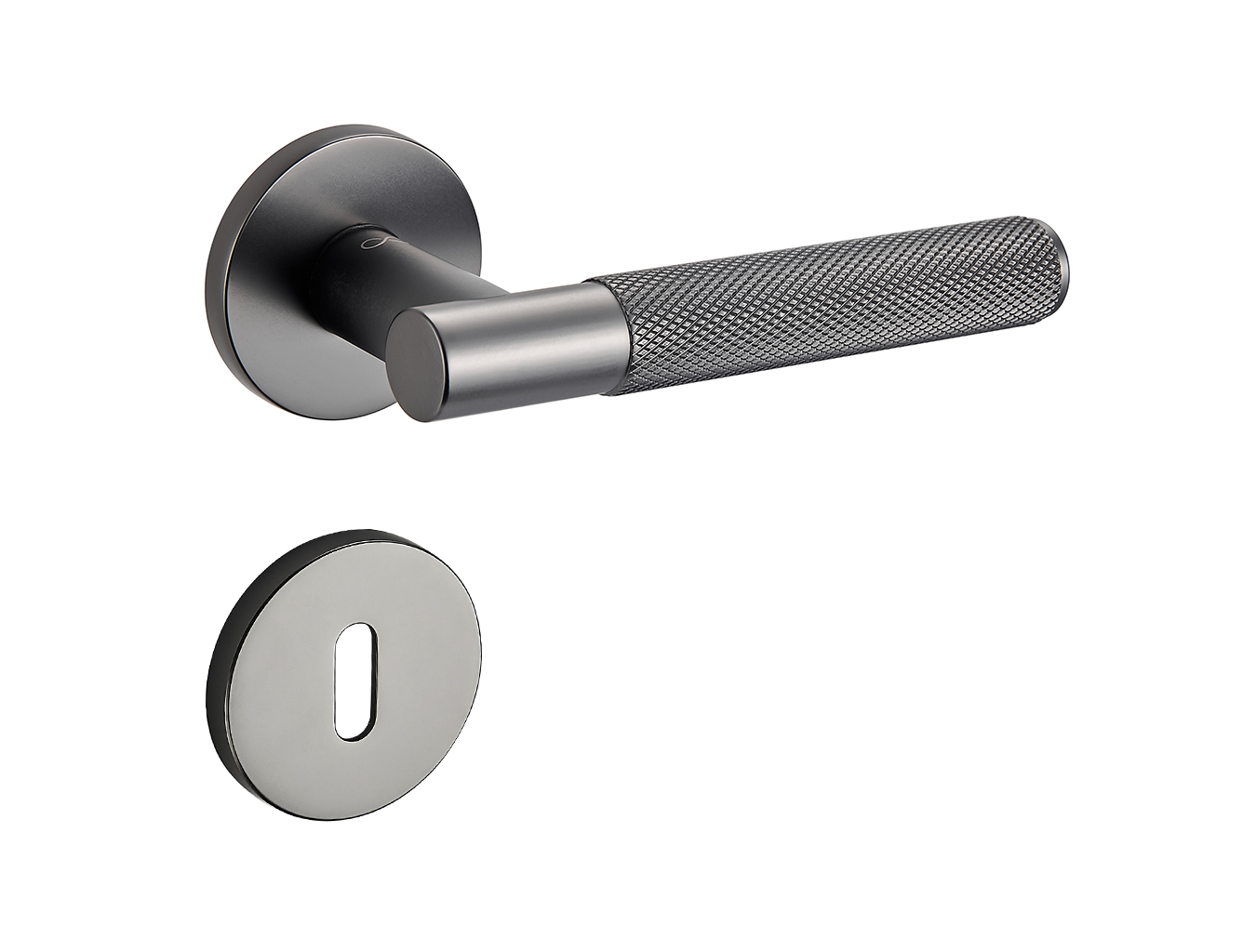 Klamka Tess KTS O BN00 na rozecie okrągłej GUN METAL