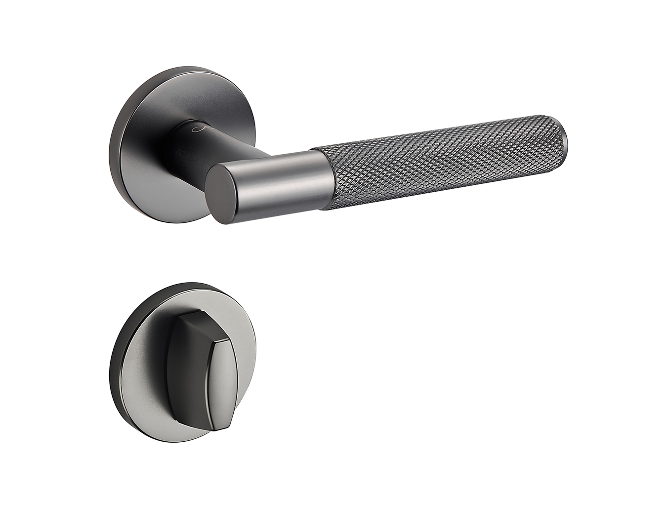 Klamka Tess KTS O BN00 na rozecie okrągłej GUN METAL