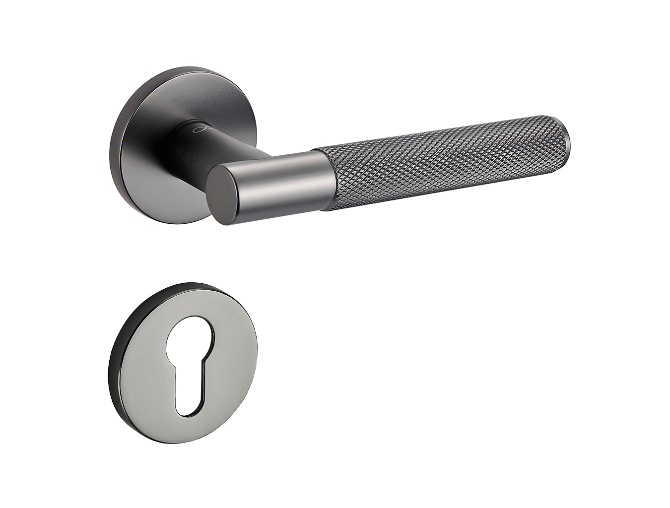 Klamka Tess KTS O BN00 na rozecie okrągłej GUN METAL