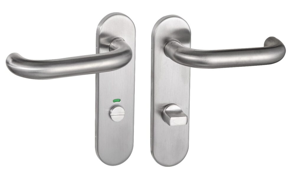 Klamka Ultra KUL 513 na szyldzie długim 3/4 WC INOX