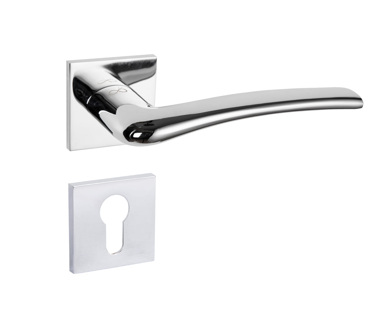 Klamka Vento KVNO S 700/CP na szyldzie kwadratowym chrom/CP