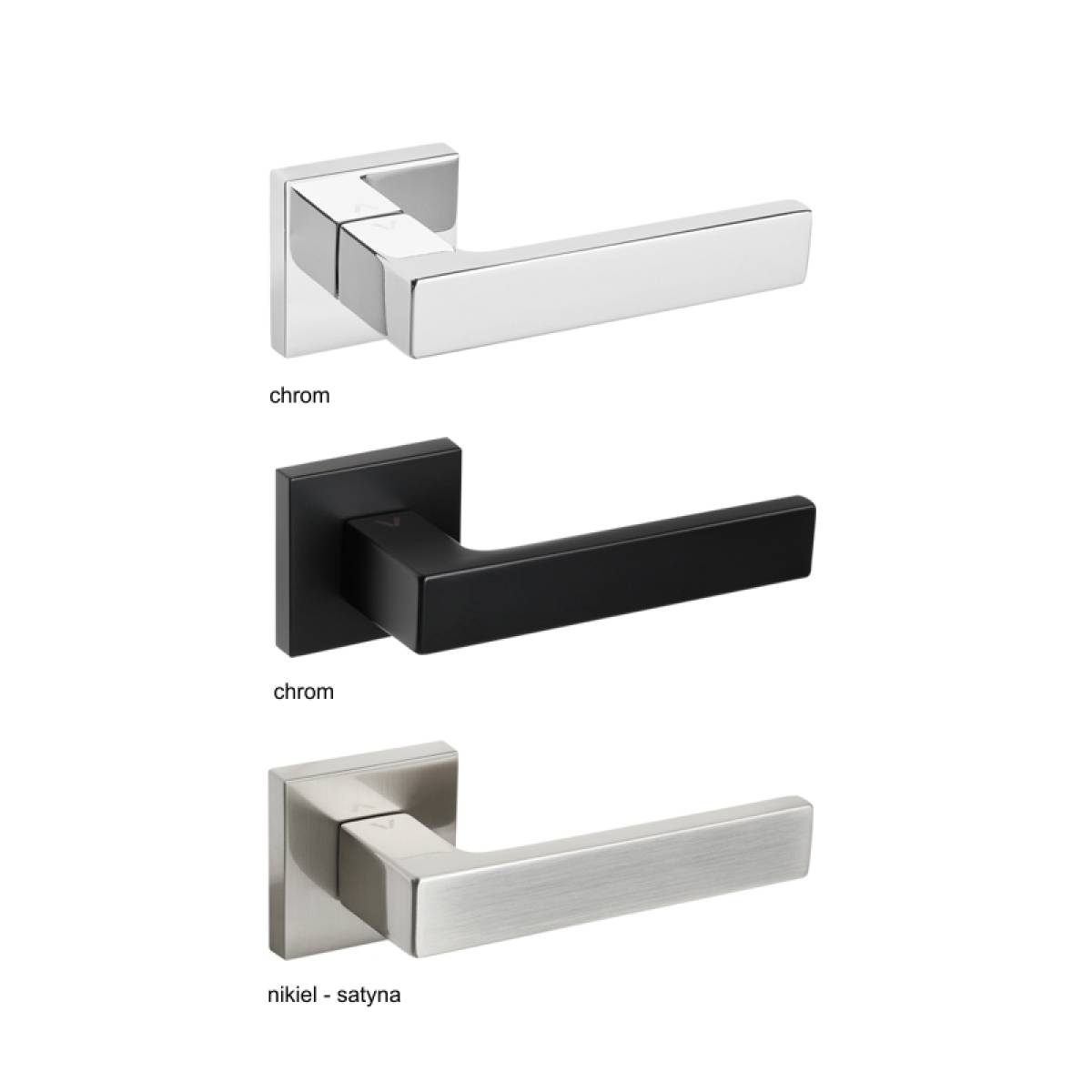 Klamka Warna na rozecie kwadratowej R67 chrom
