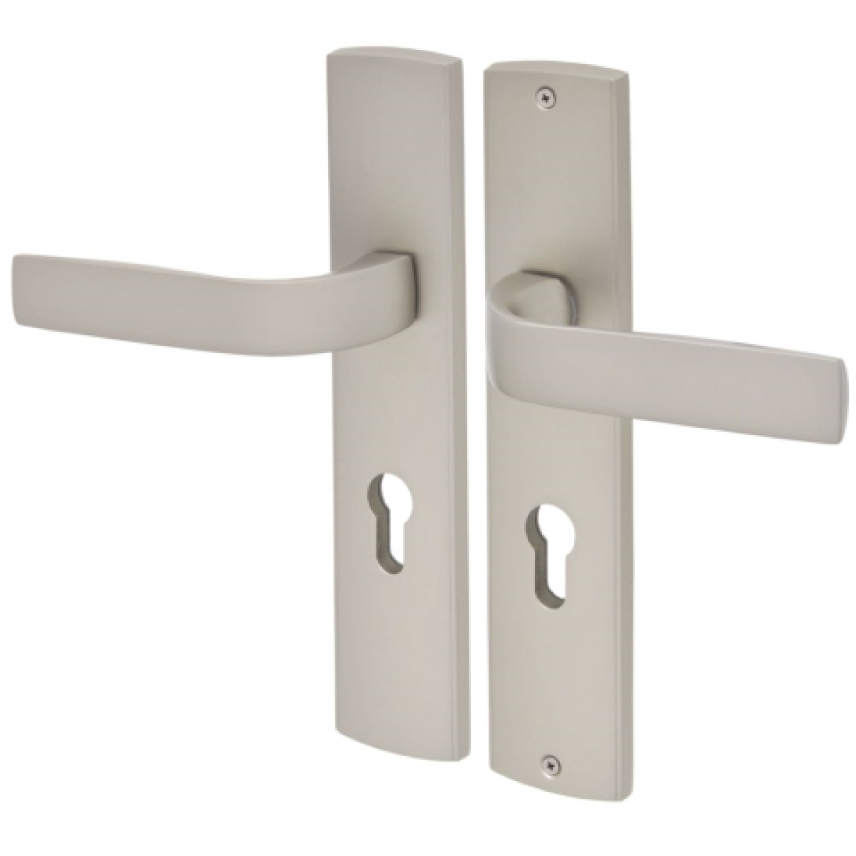 Klamka zewnętrzna Belvia R74 na szyldzie 90mm nikiel velvet wkładka