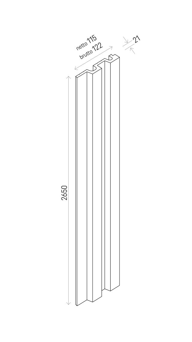 Lamele ścienne Linerio L-Line Mocca 12,2 × 265 × 2,1 cm