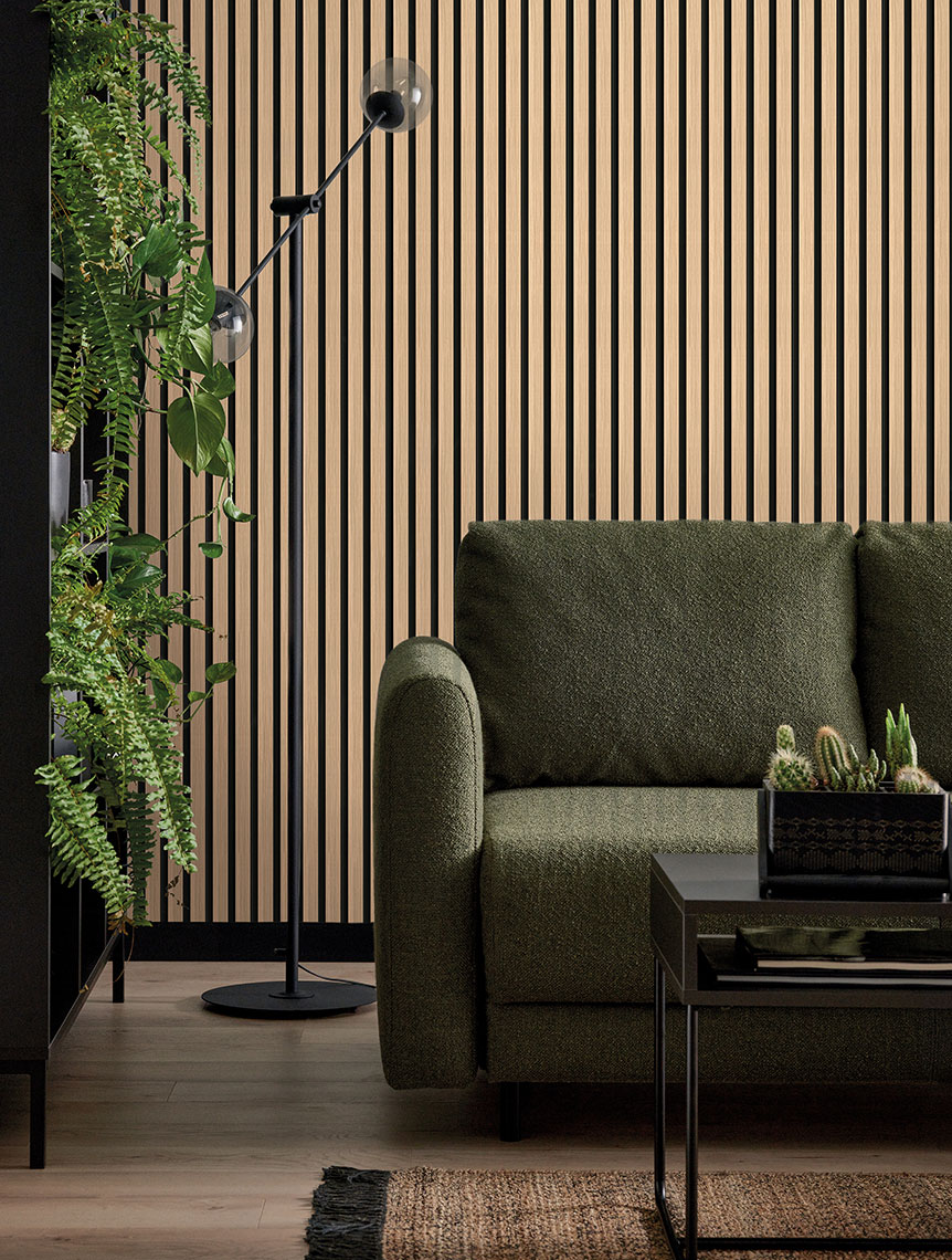 Lamele ścienne Linerio M-Line Natural Black 12,2 × 265 × 1,2 cm