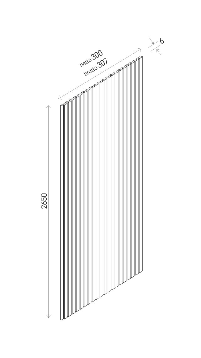 Lamele ścienne Linerio XS-Line Micro Mocca 30 × 265 × 0,6 cm