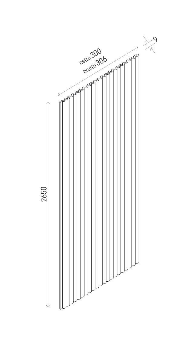 Lamele ścienne Linerio XS-Line Oval White 30 × 265 × 0,9 cm