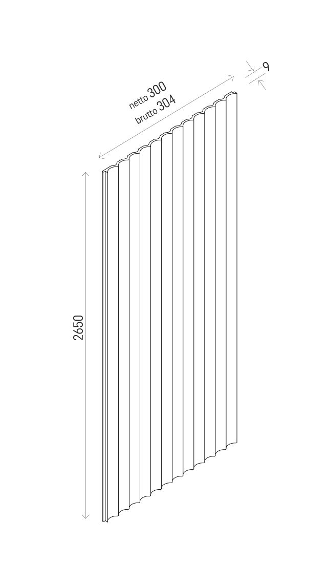 Lamele ścienne Linerio XS-Line Wave White 30 × 265 × 0,9 cm