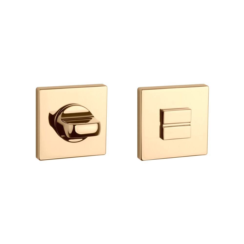 Rozeta Aprile kwadratowa Q Slim 7 mm WC 4x4 do 42 mm, złoty polerowany