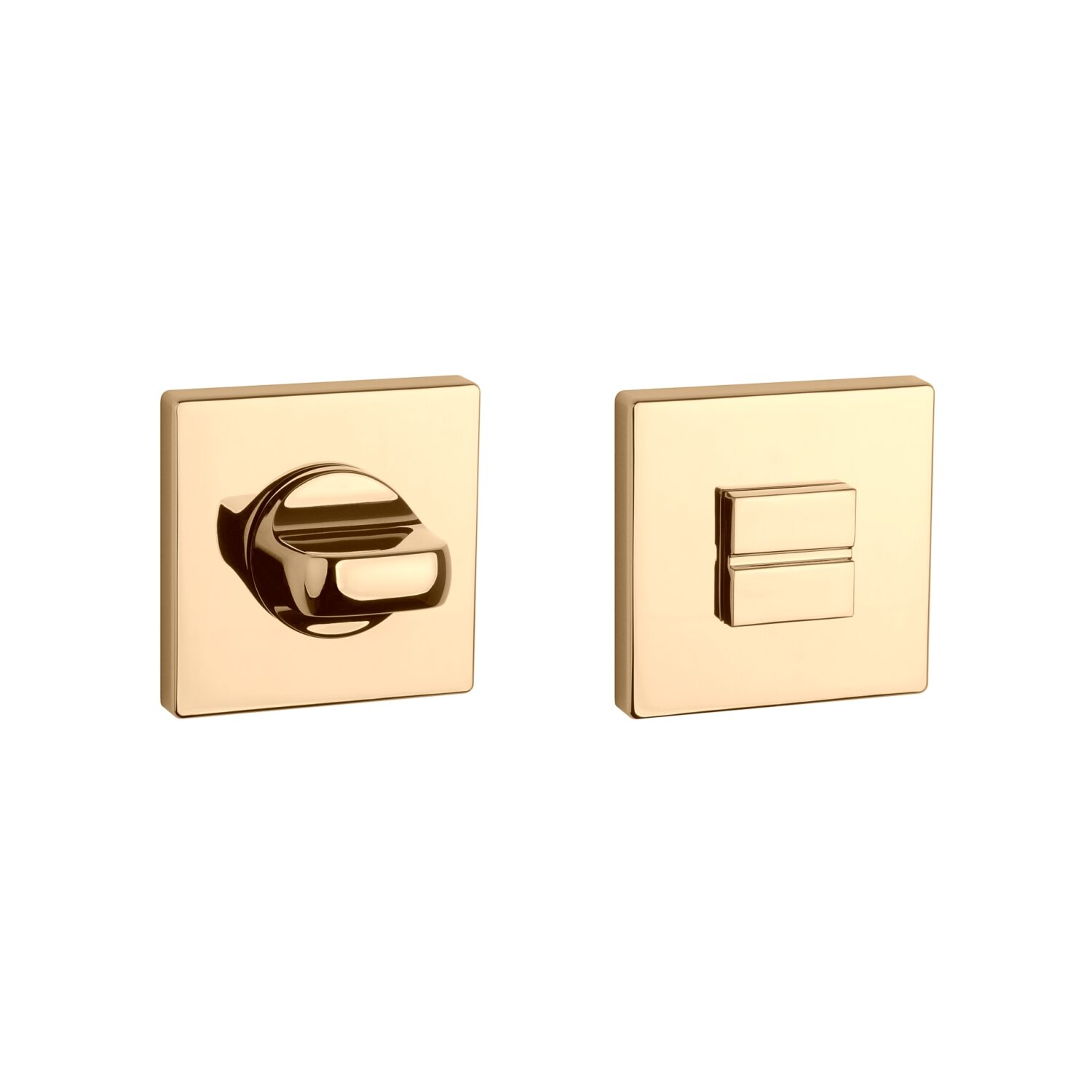 Rozeta Aprile kwadratowa Q Slim 7 mm WC 4x4 do 60 mm, złoty polerowany pvd