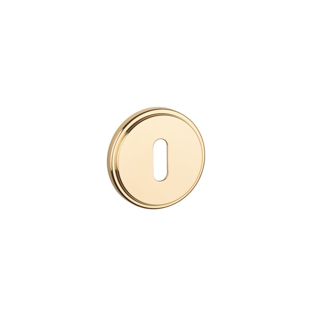 Rozeta Aprile okrągła Round Grooved RG 7 mm klucz, złoty polerowany