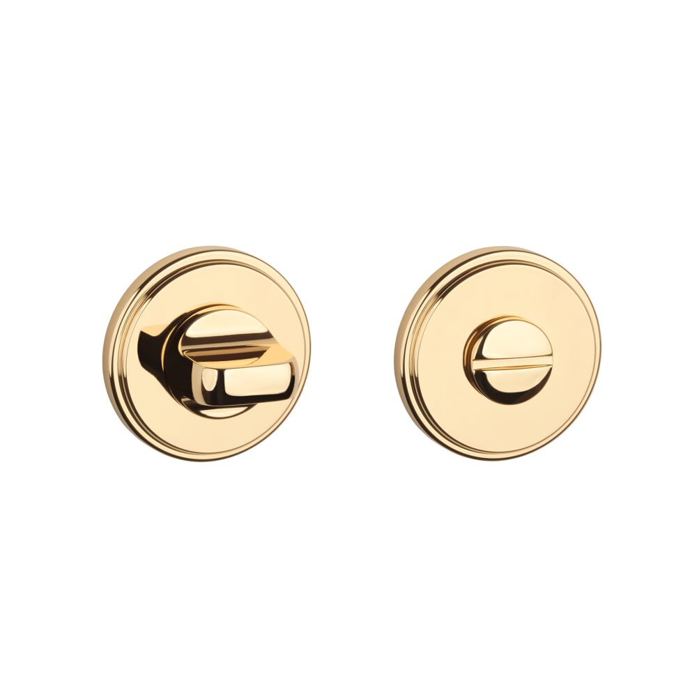 Rozeta Aprile okrągła Round Grooved RG 7 mm WC 4x4 do 60 mm, złoty polerowany