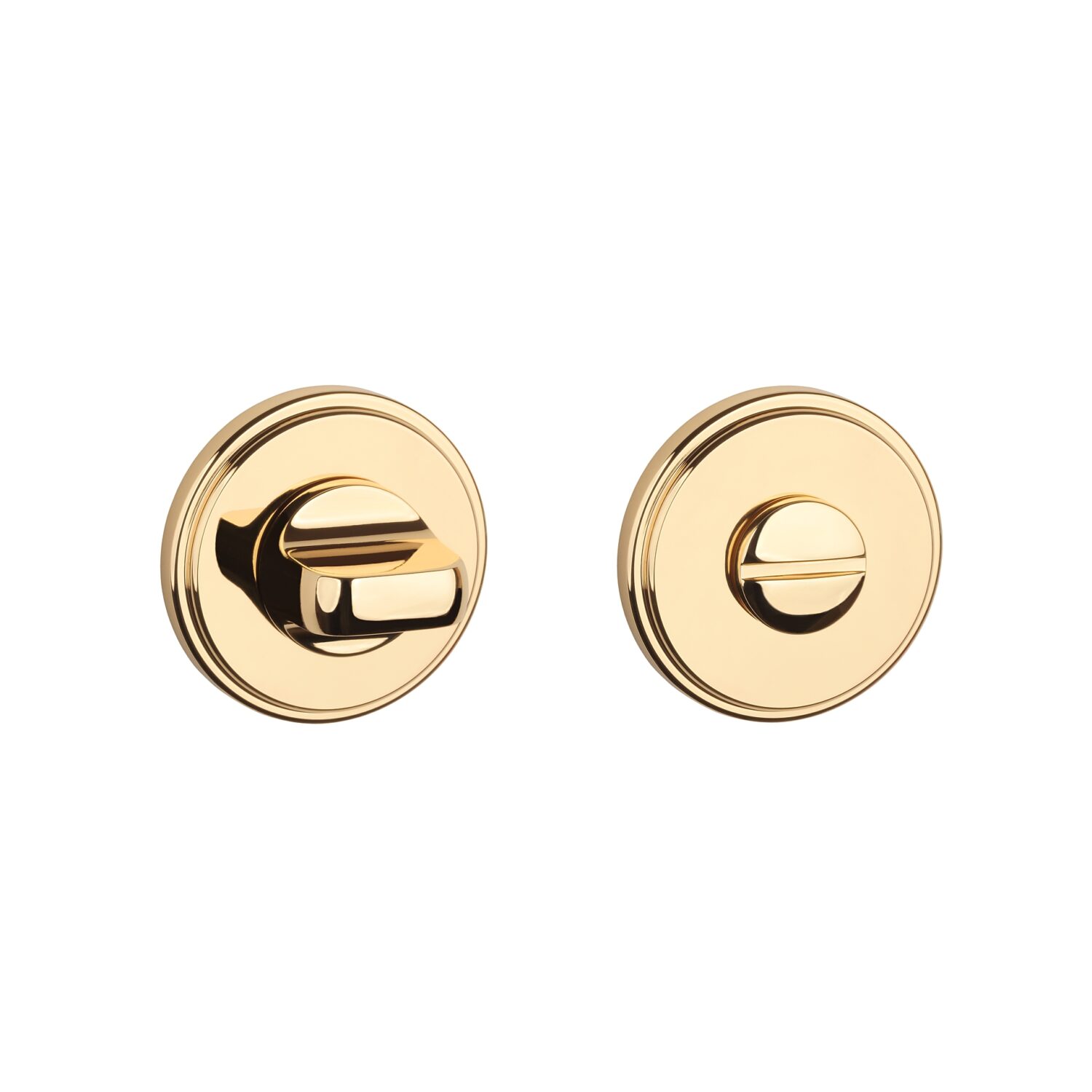Rozeta Aprile okrągła Round Grooved RG 7 mm WC 4x4 do 60 mm, złoty polerowany