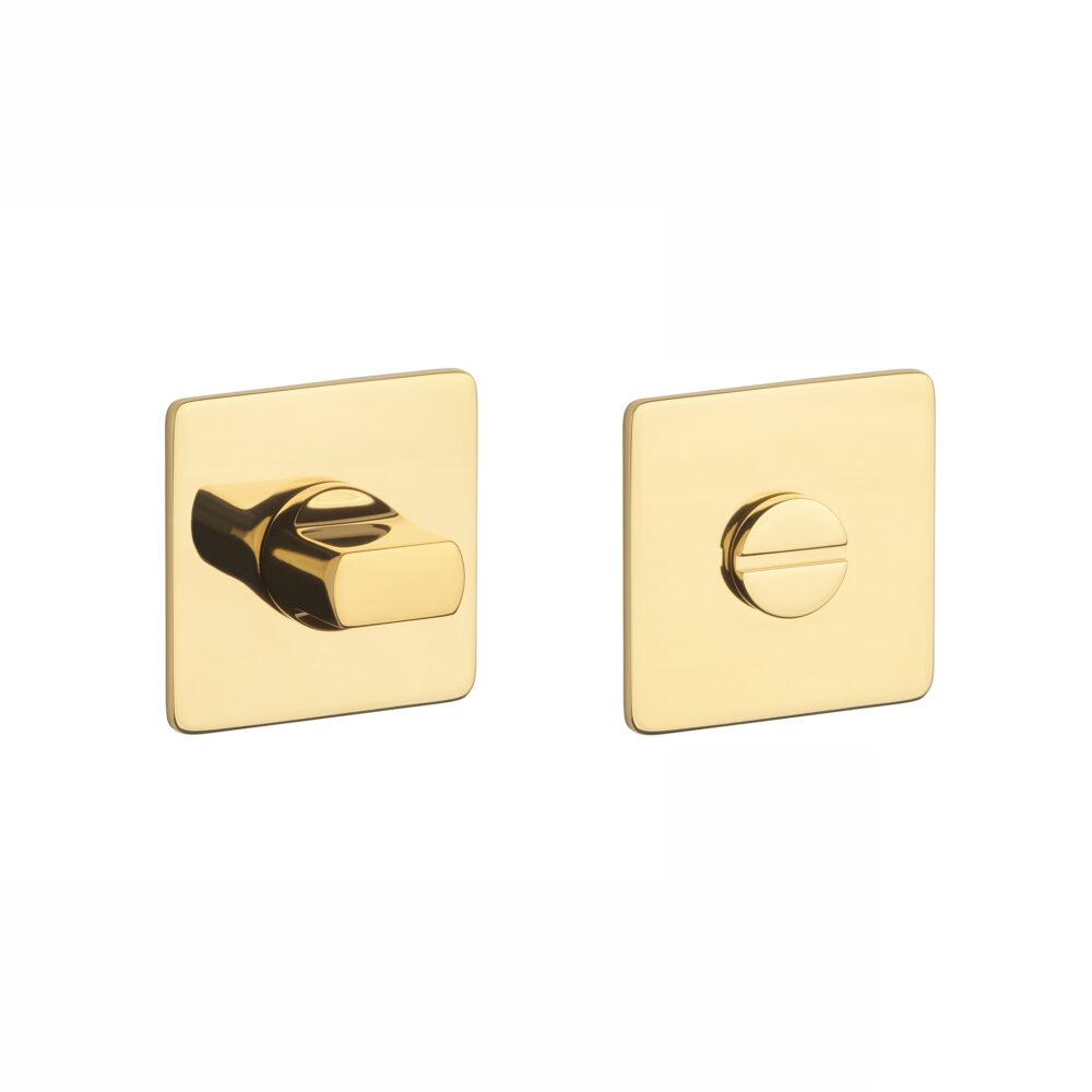 Rozeta Sterk kwadratowa Q Ultra Slim 3 mm WC 4x4, złoty polerowany pvd