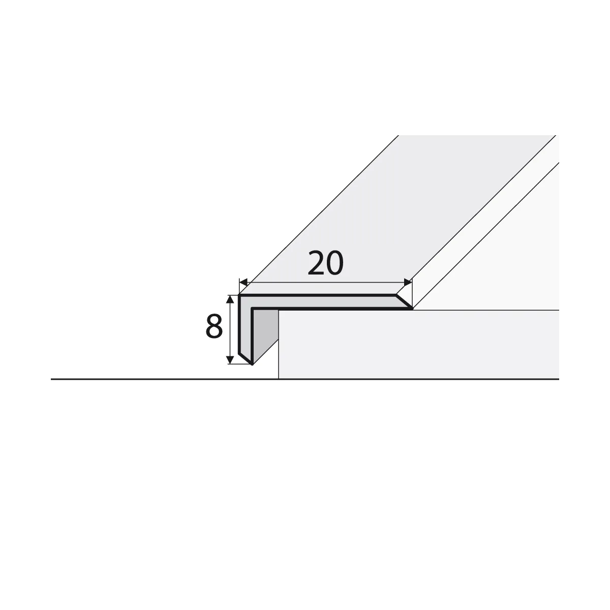 Kątownik 20 × 8 mm Effector A46 - Dąb rio - 1,8 m