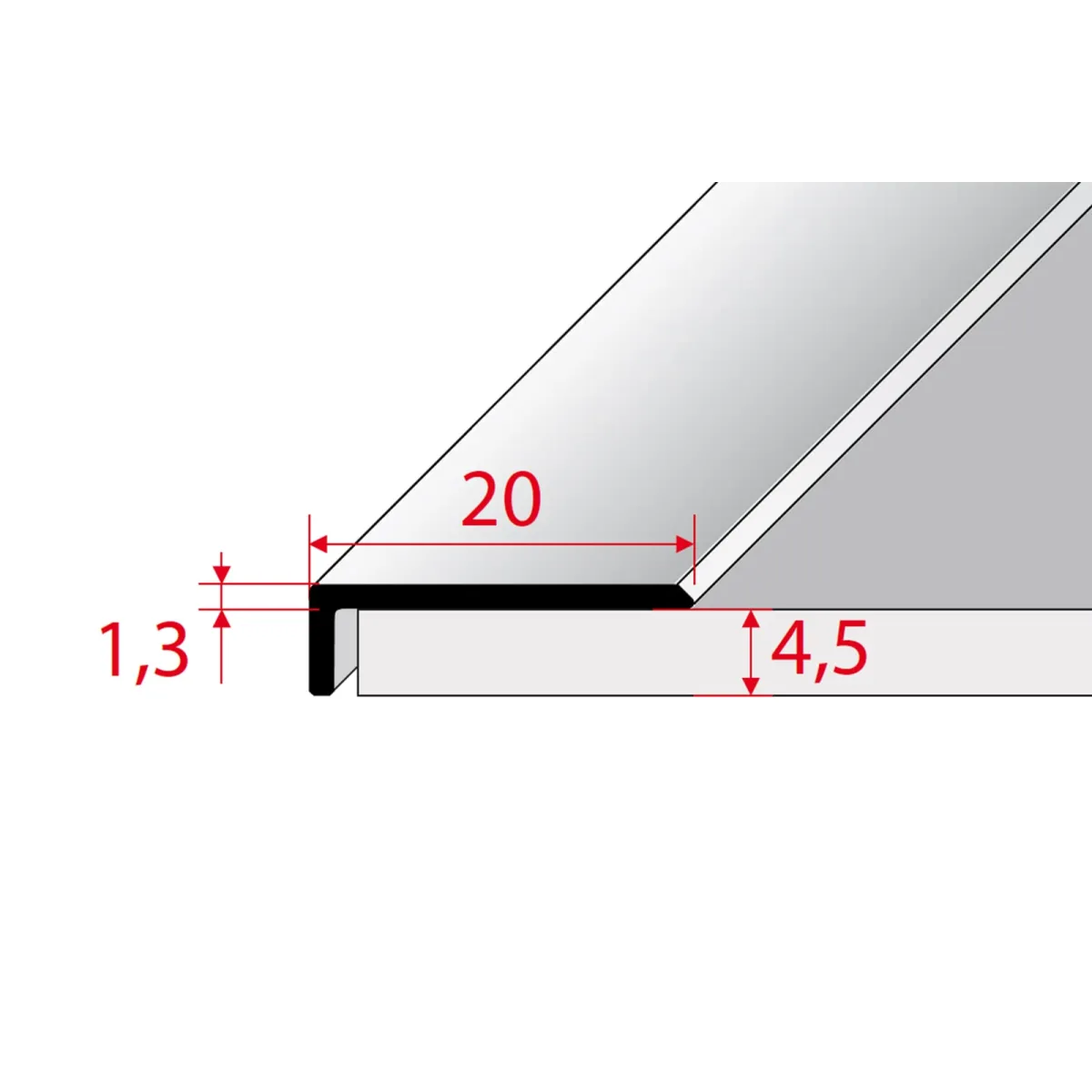 Listwa zakończeniowa do LVT 20 × 5,8 mm Effector C33 - Anoda czarna - 2,7 m