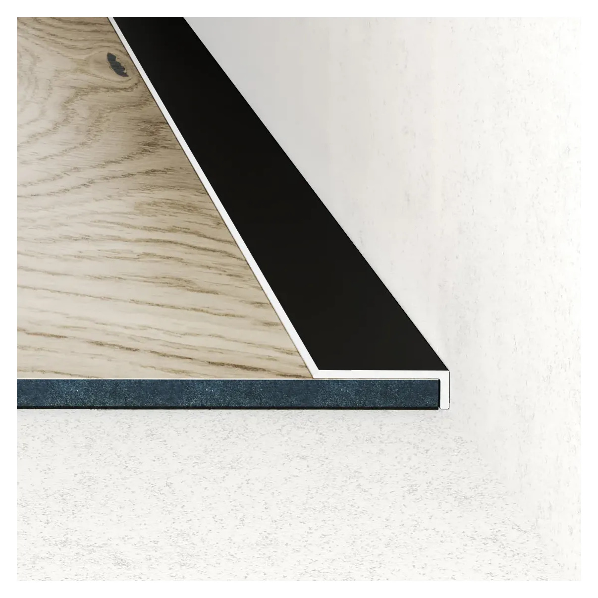 Listwa zakończeniowa do LVT 20 × 5,8 mm Effector C33 - Anoda czarna - 2,7 m
