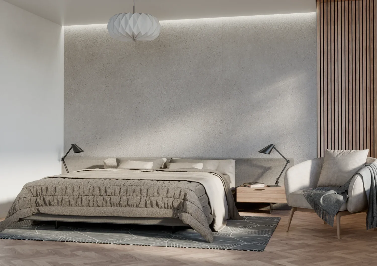 Płyta mineralna Modee Massi Grey – Concrete, 1175 × 2800 mm (WMS525C)